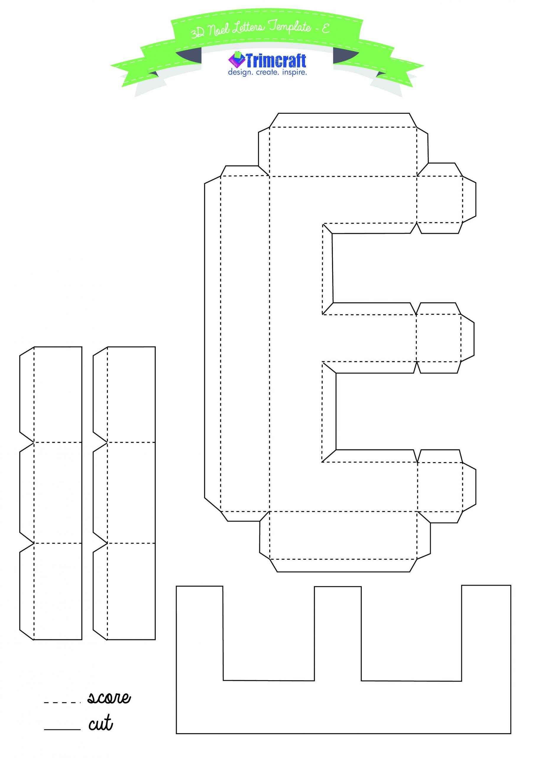 Full Page Printable 3D Letters Template