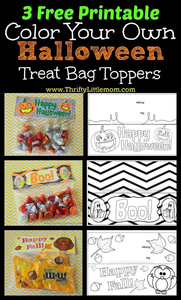 3 Free Printable Halloween Treat Bag Toppers Halloween Treat Bags Halloween Treats Halloween Printables