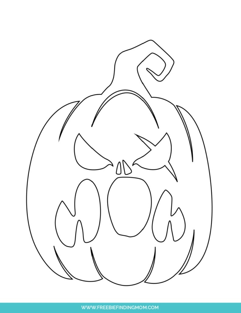 Scary Pumpkin Template Printable Free