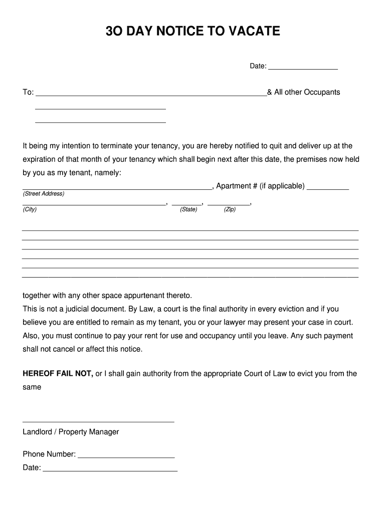 30 Day Eviction Notice Fill Out And Sign Printable PDF Template SignNow 30 Day Eviction Notice Eviction Notice Letter Template Word