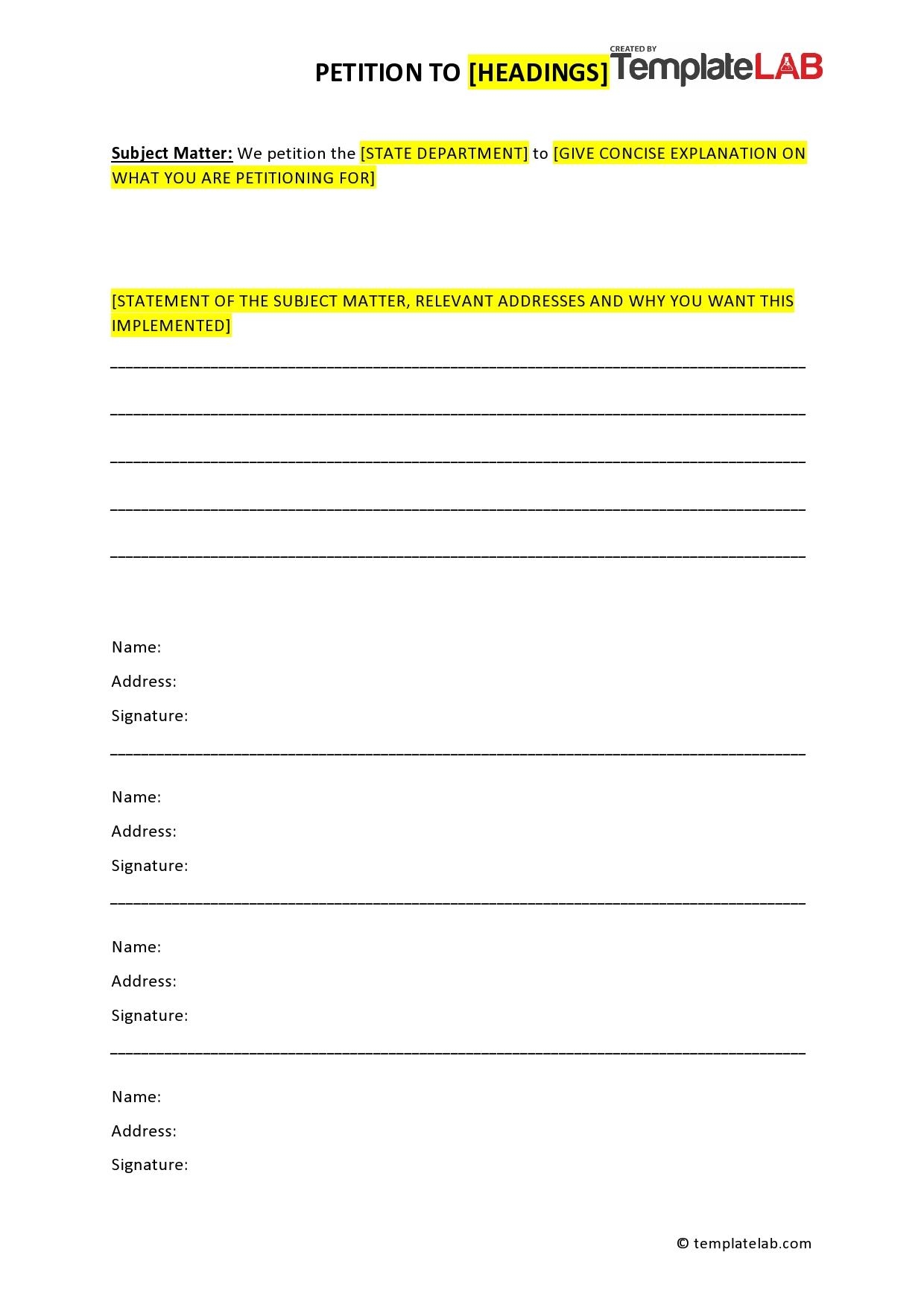 30 Petition Templates How To Write Petition Guide