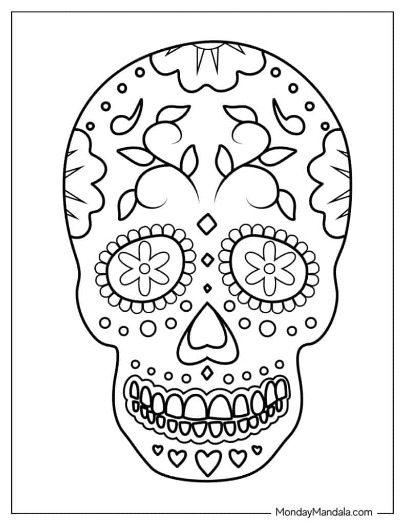 Printable Sugar Skull Template