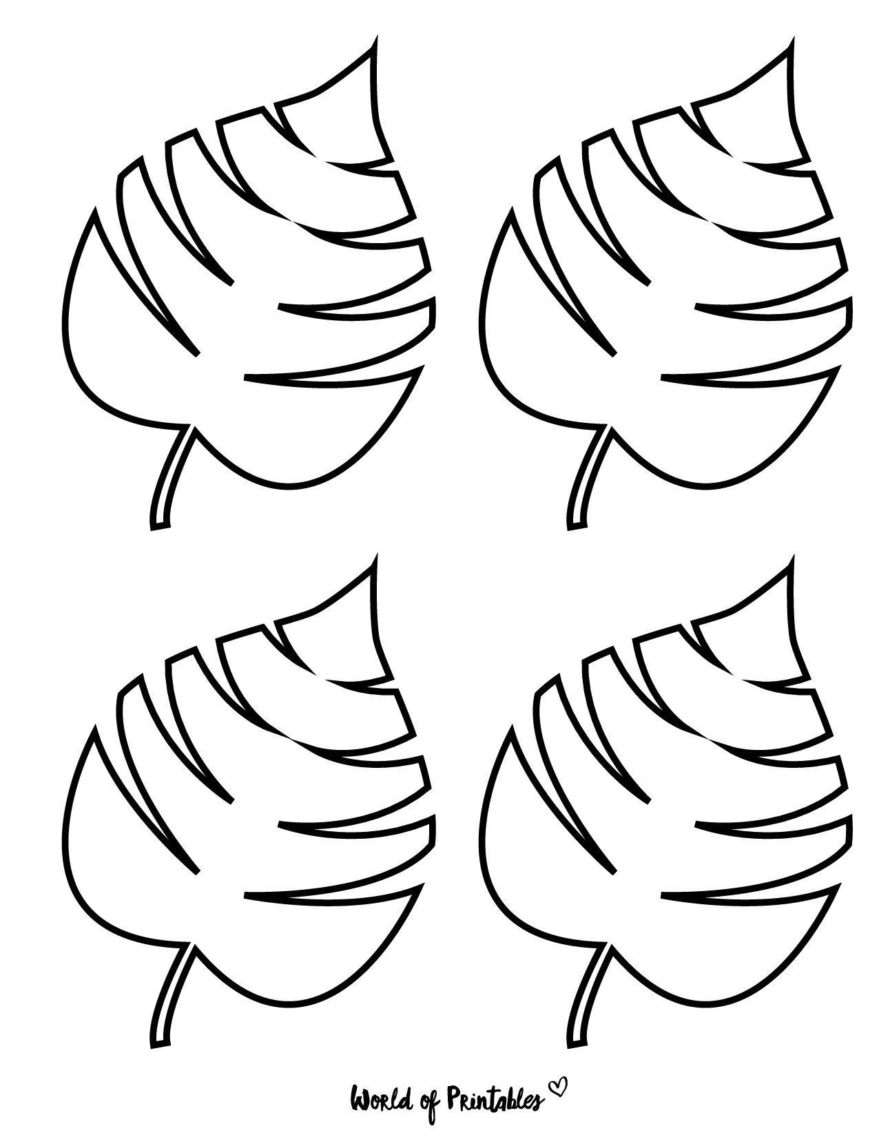 Printable Jungle Leaves Template