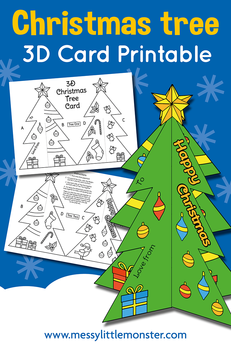 Free Printable 3D Christmas Tree Template