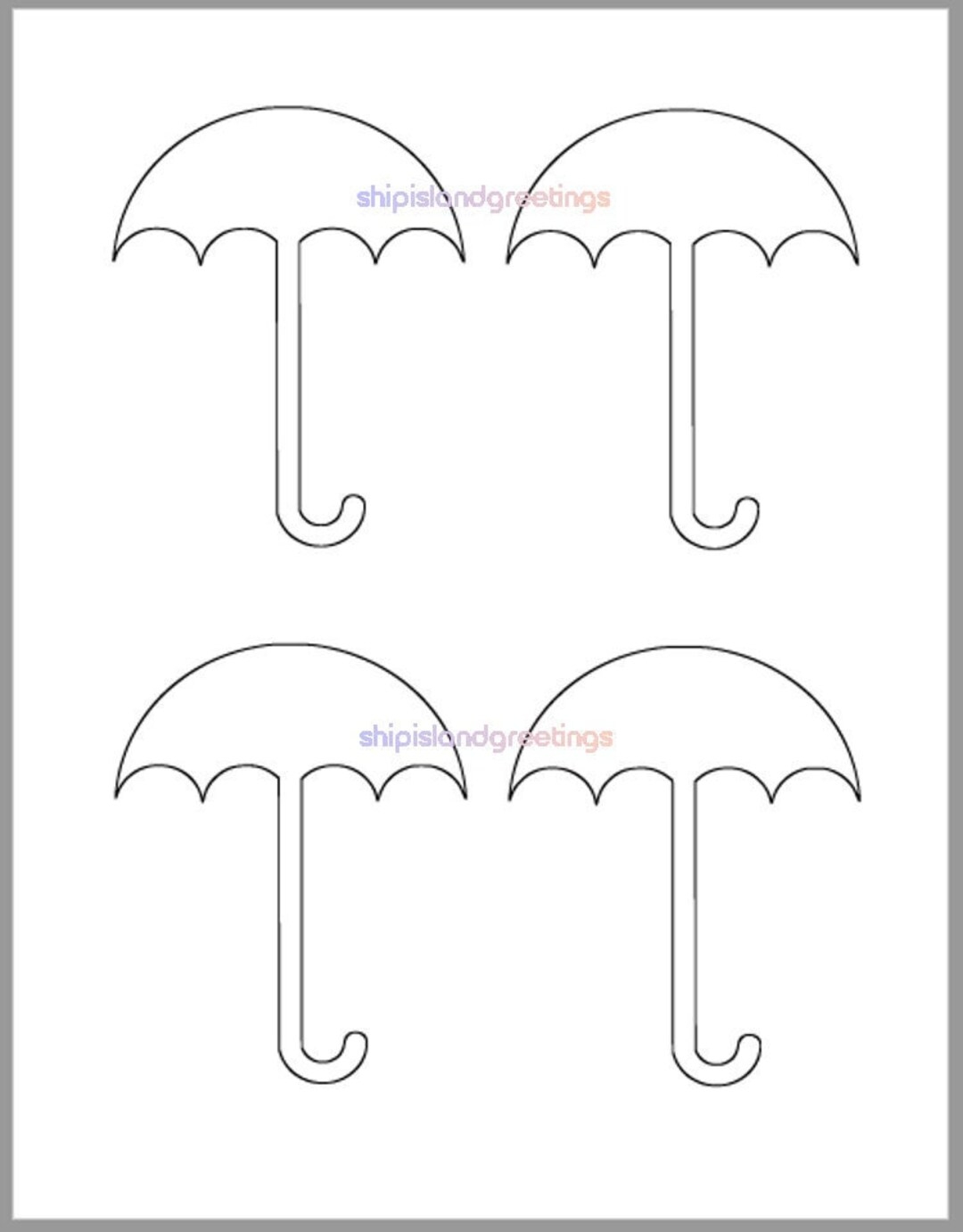 Cut Out Umbrella Template Printable