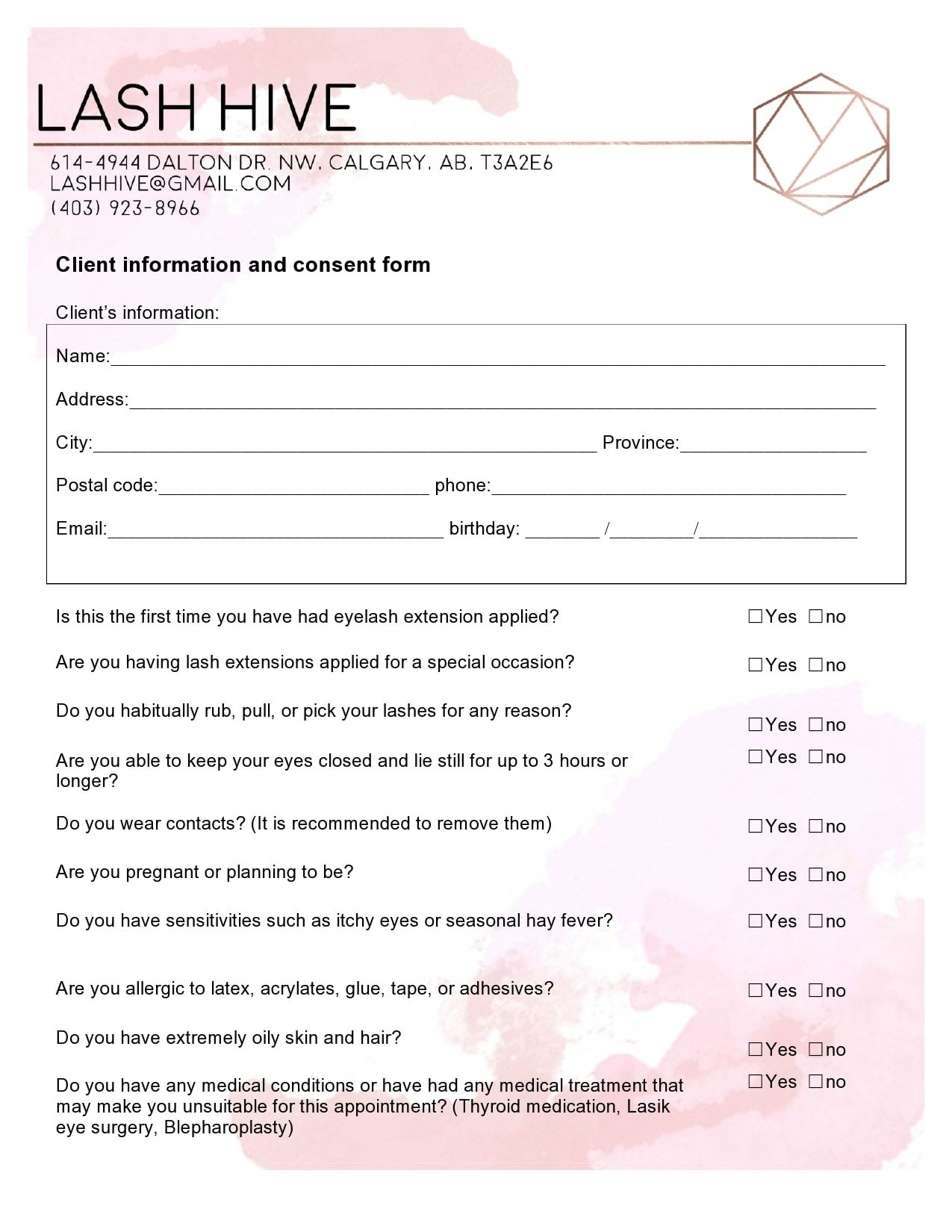 40 Printable Eyelash Extension Consent Forms 100 Free Eyelash Extensions Consent Forms Lashes