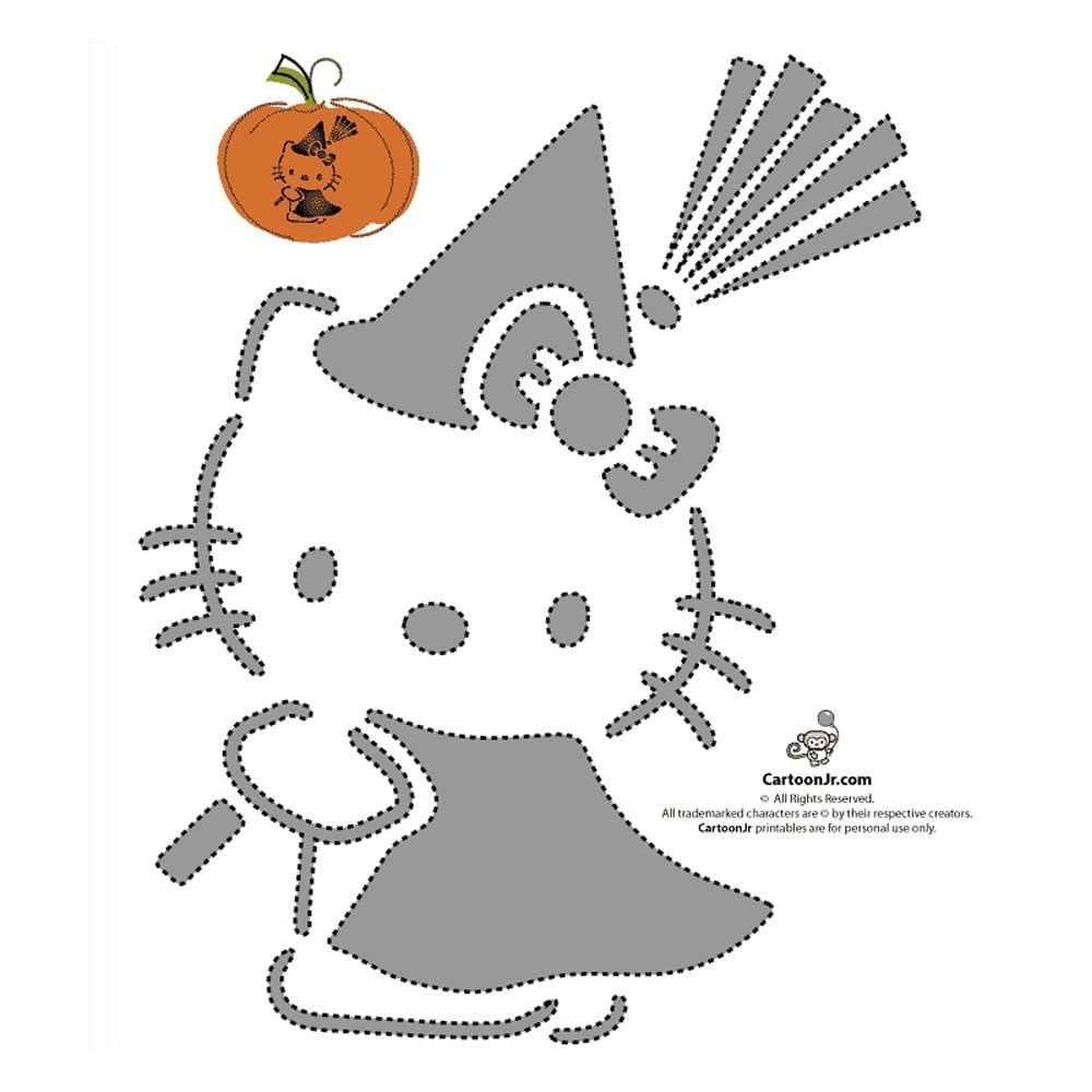 43 Free Templates For The Coolest Jack o Lantern On The Block Halloween Pumpkin Stencils Hello Kitty Pumpkin Hello Kitty Halloween