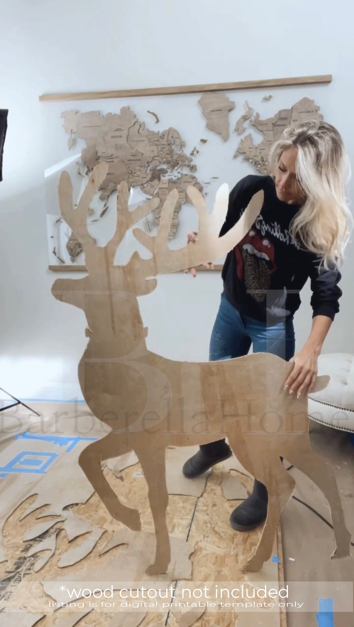 Printable 3D Reindeer Template