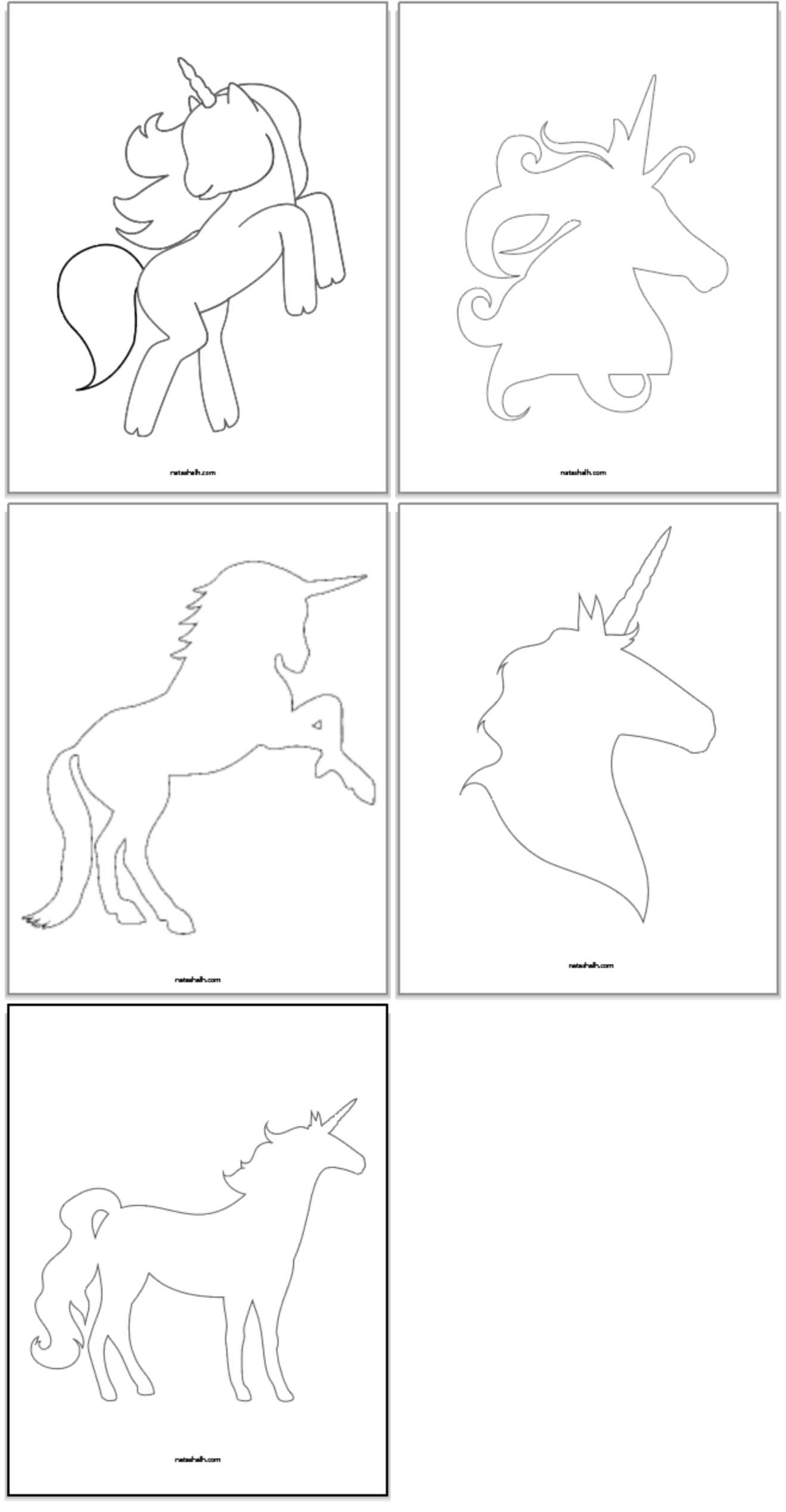 5 Free Printable Unicorn Templates for Cute Unicorn Crafts Printable Unicorn Template Unicorn Template Unicorn Coloring Pages