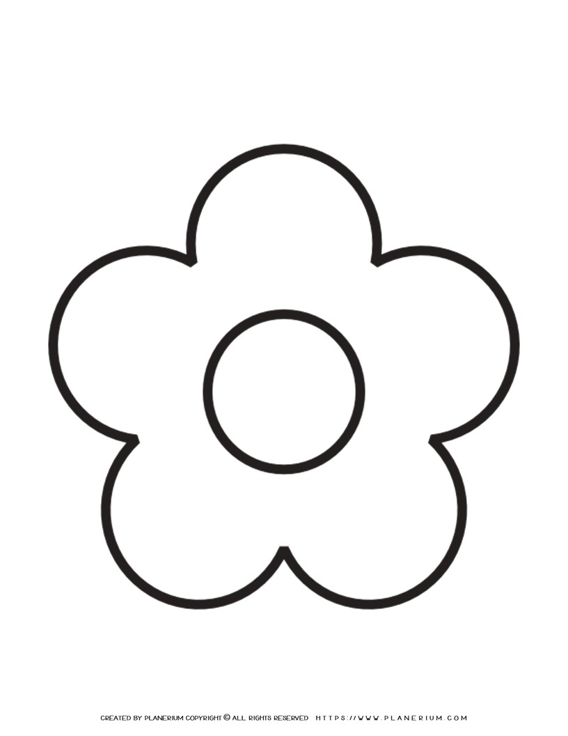 5 Petal Flower Template Printable Planerium