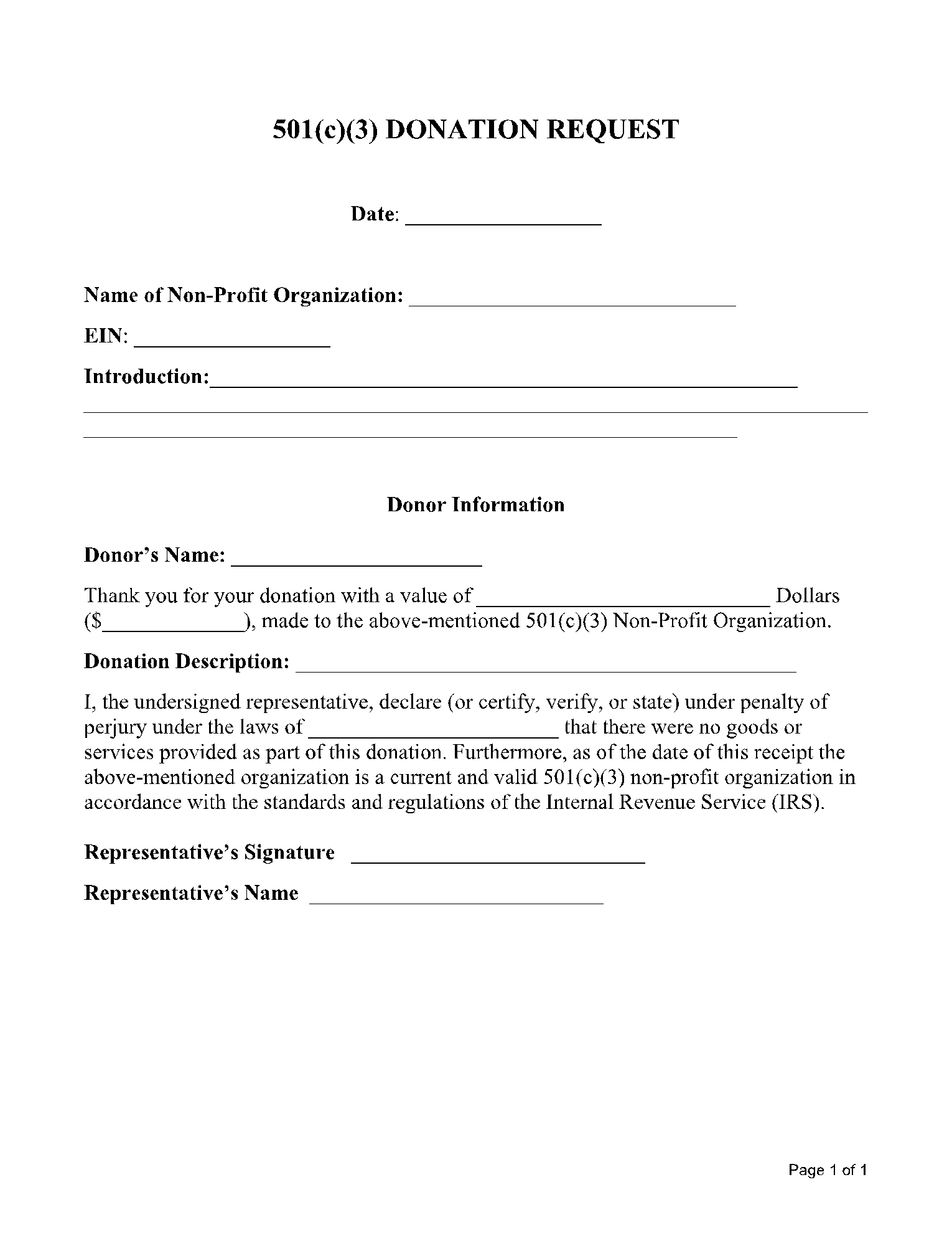 Printable Church Donation Receipt Template