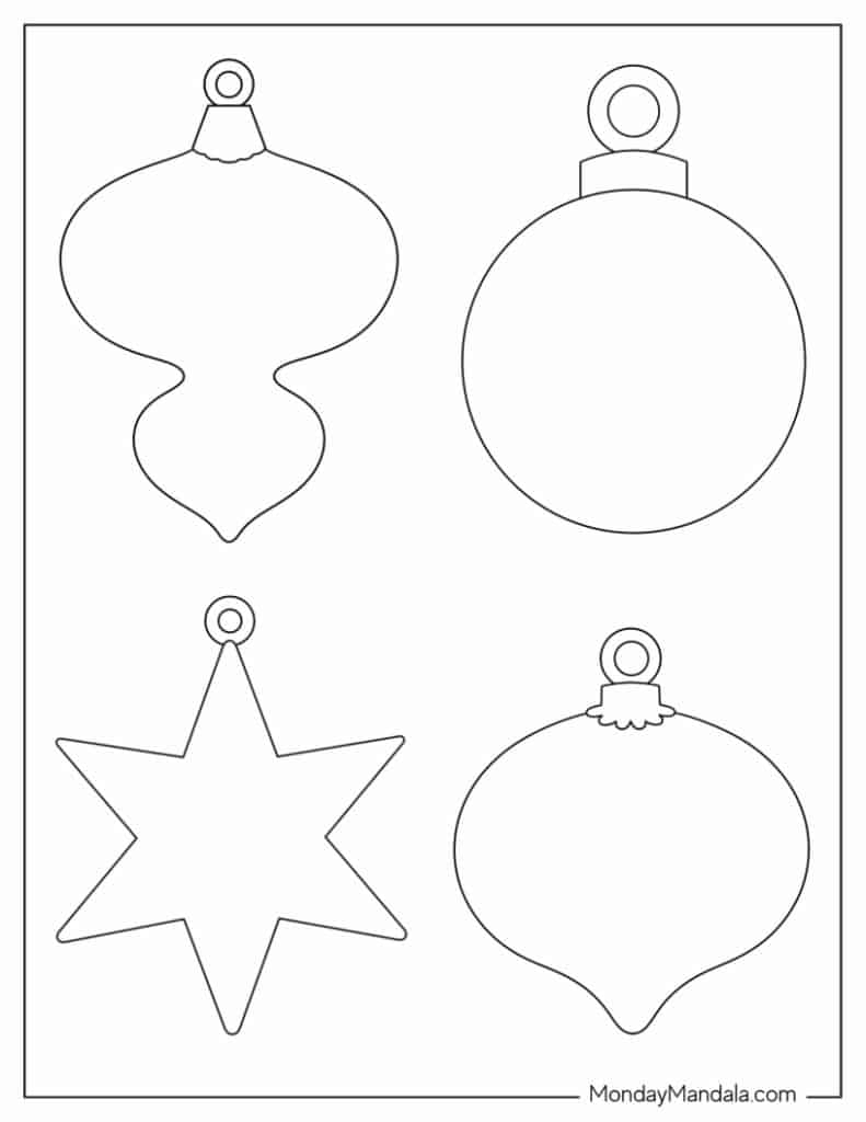 52 Printable Christmas Ornaments Free PDF Templates 