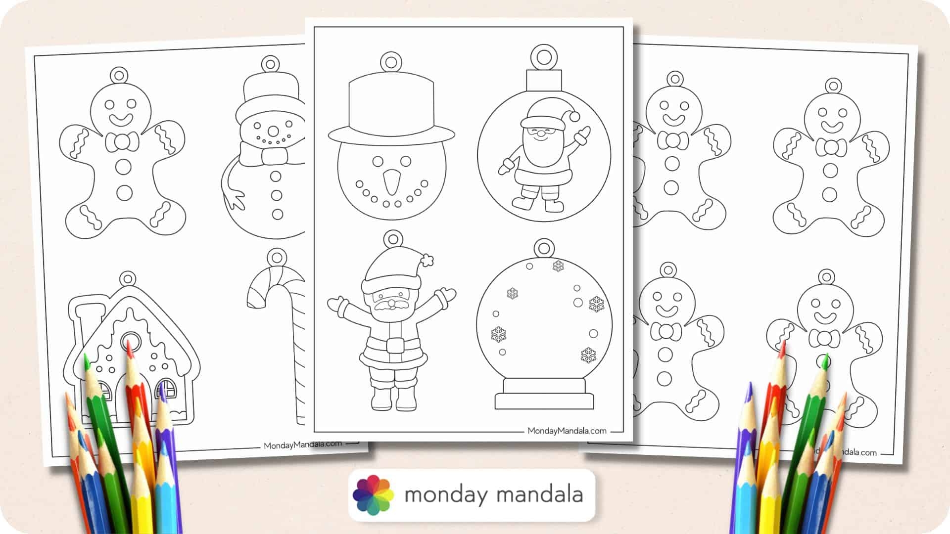 52 Printable Christmas Ornaments Free PDF Templates 