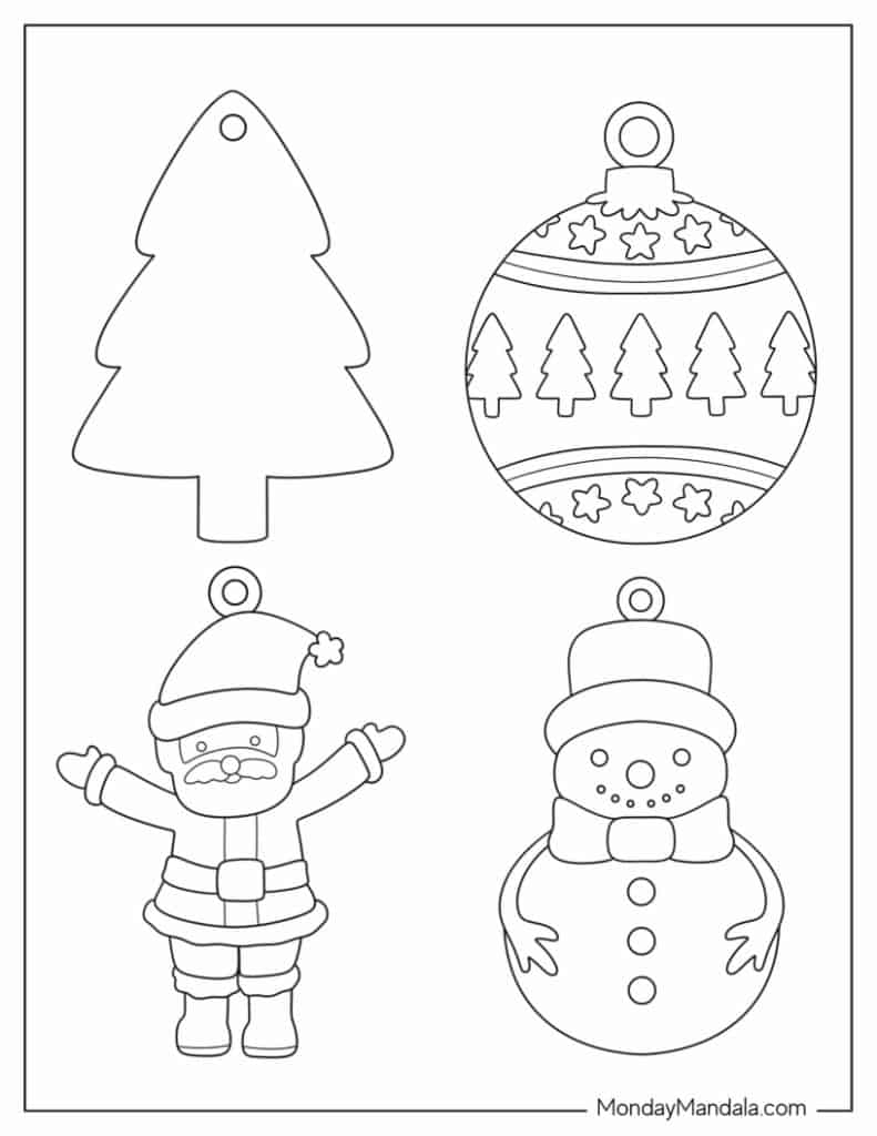 52 Printable Christmas Ornaments Free PDF Templates 