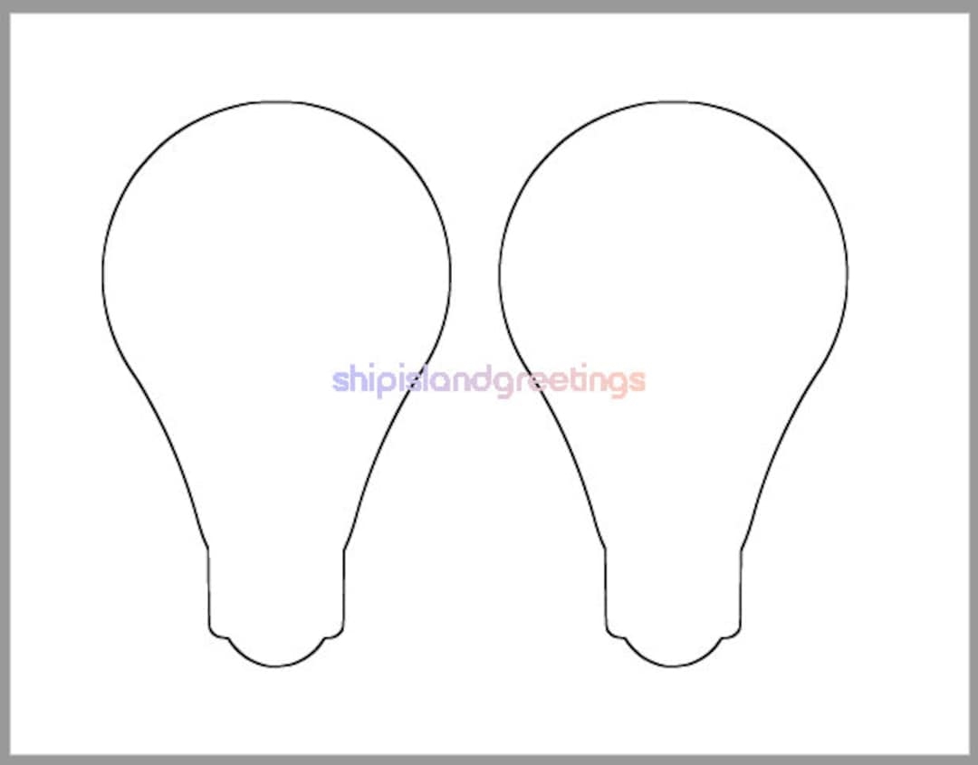 6 5 Inch Light Bulb Template printable Light Bulb Template diy Printable Crafts classroom Decor Etsy Israel