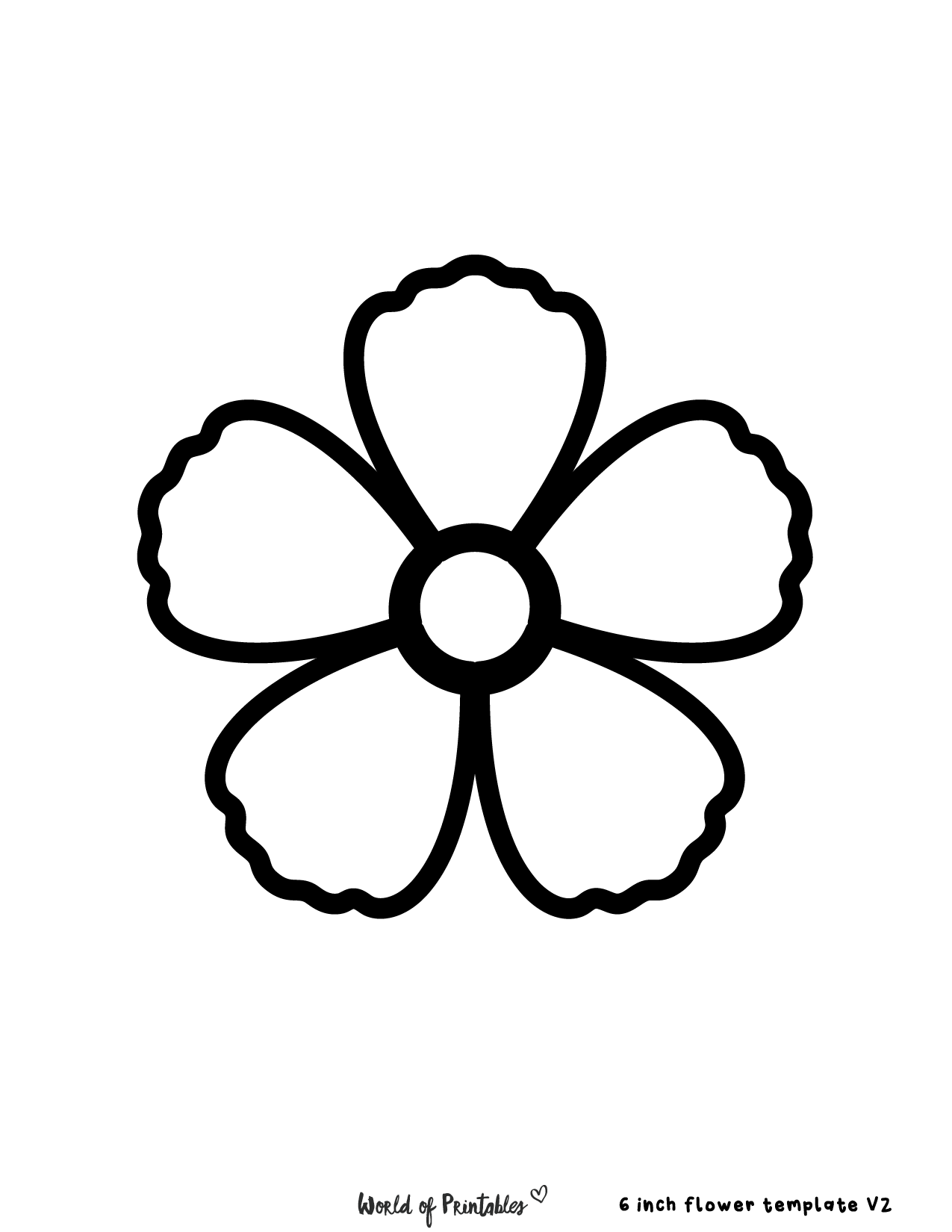 5 Petal Flower Template Free Printable
