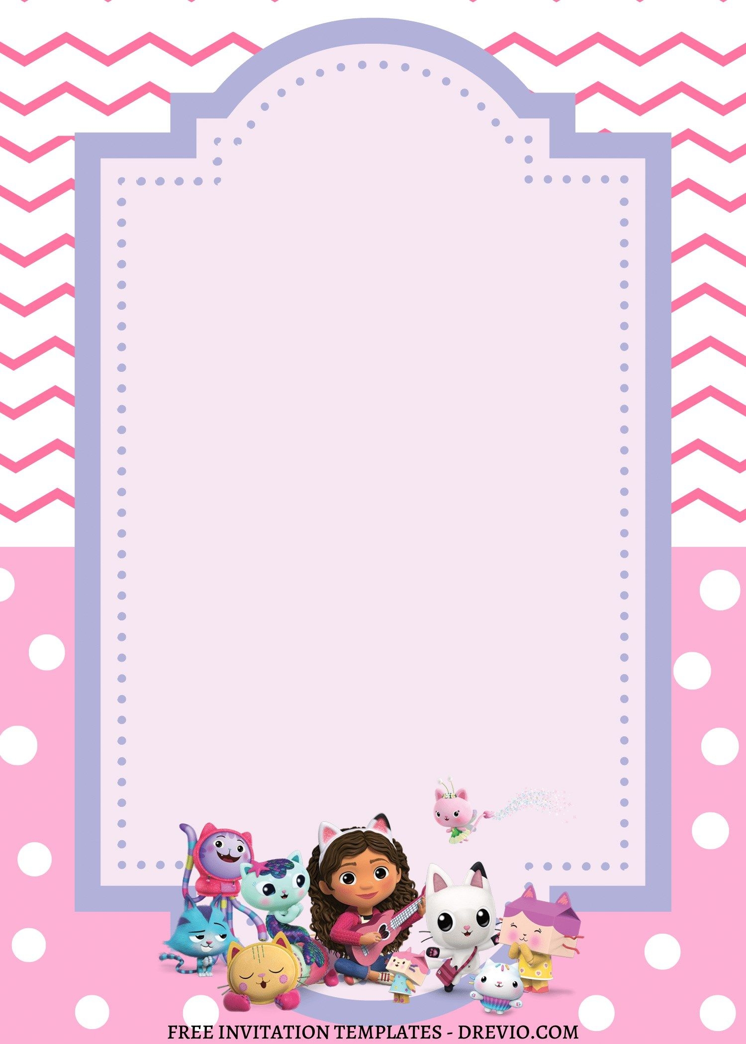 Invitation Printable Invitation Templates Gabby'S Dollhouse Birthday Invitation