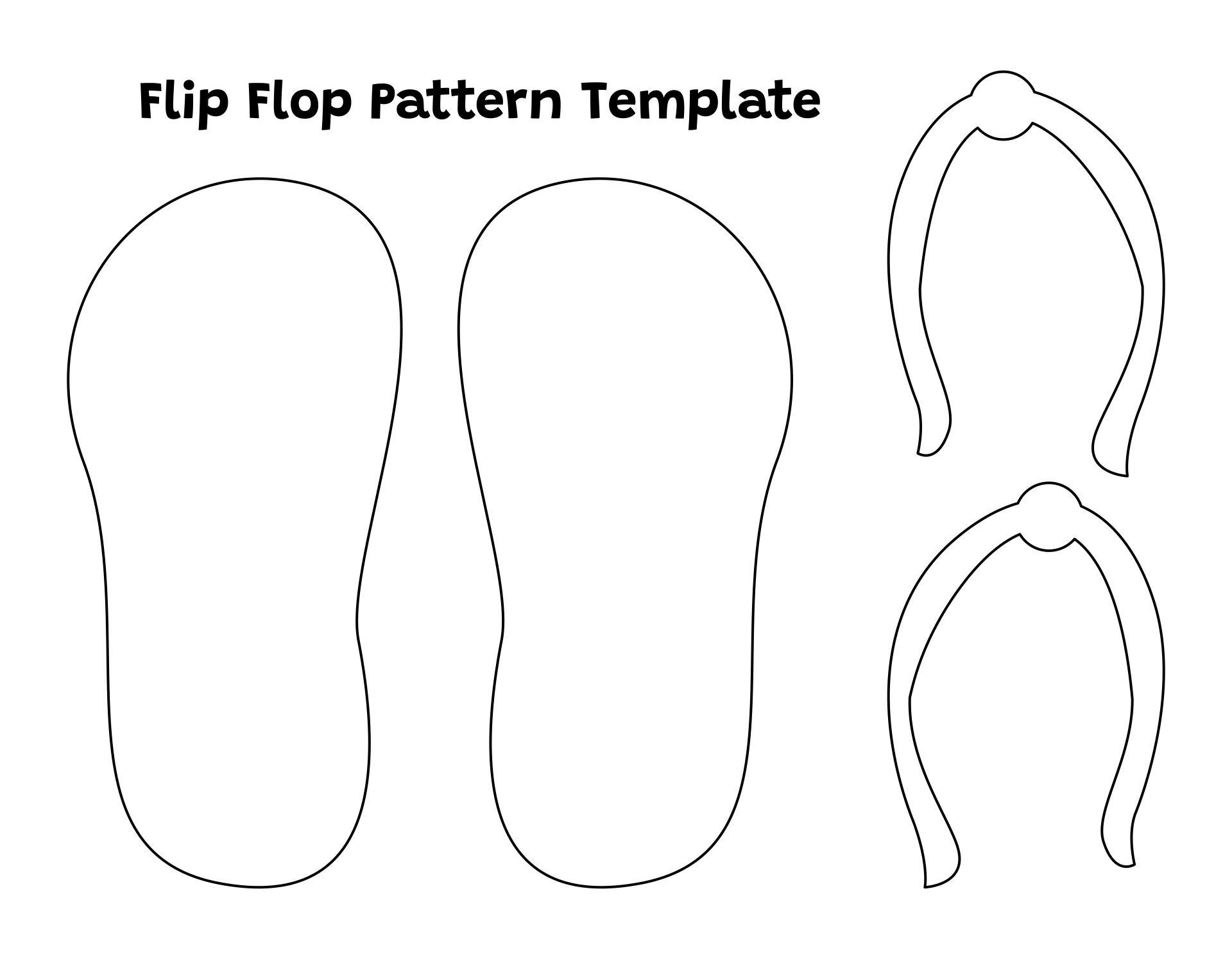 7 Best Flip Flop Stencil Printable PDF For Free At Printablee Template Printable Fabric Postcards Small Sewing Projects