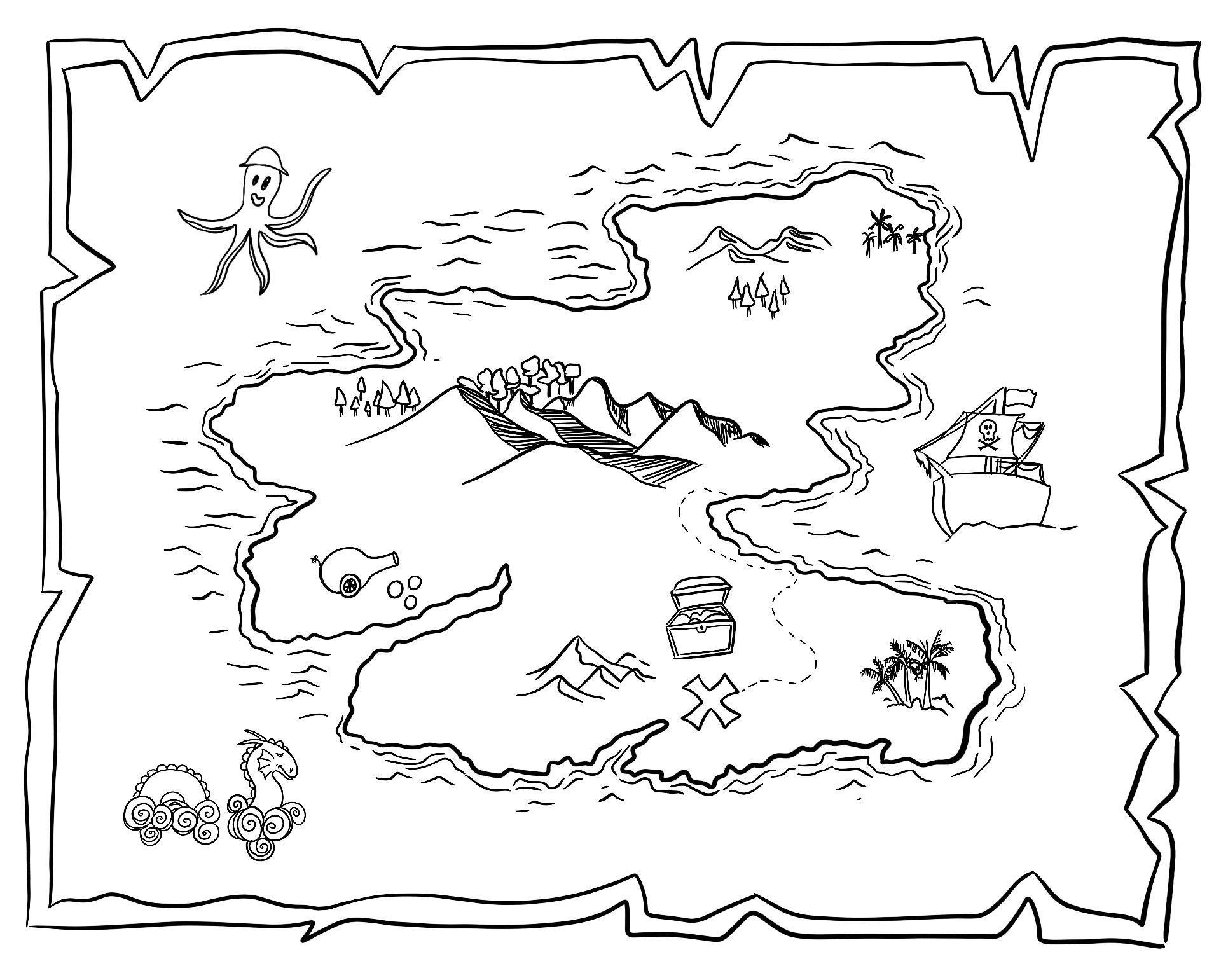 7 Best Printable Pirate Map Template PDF For Free At Printablee Pirate Maps Pirate Treasure Maps Treasure Maps For Kids