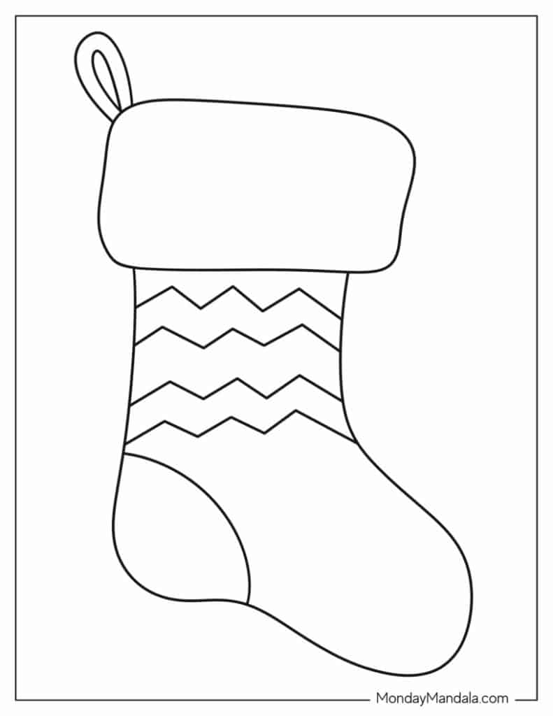Template Print Free Printable Christmas Stocking Pattern