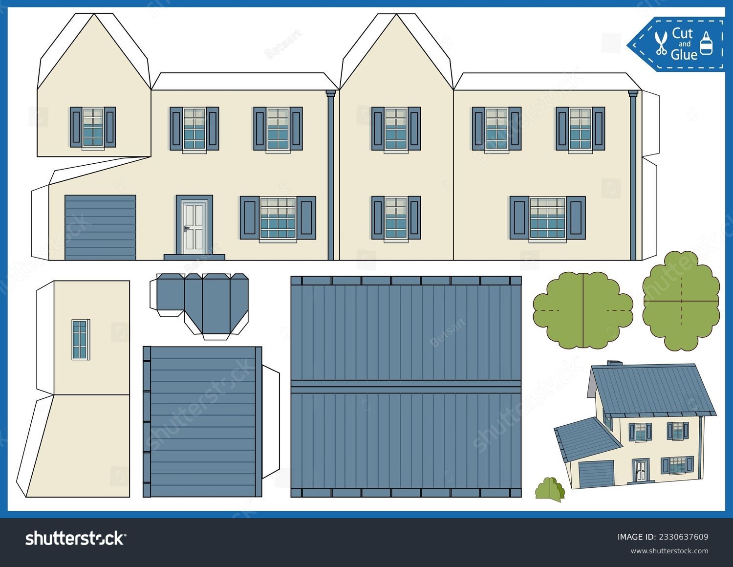 Printable 3D Paper City Buildings Template