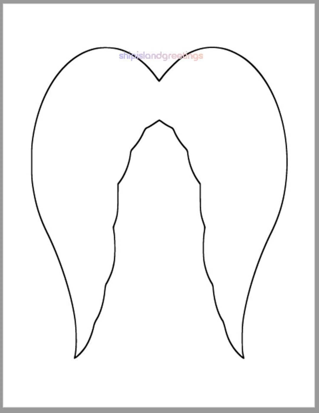 7x8 5 Inch Angel Wings Template printable Template angel Wings Cutout holiday Crafts baby Shower Decor kid Craft color Page instant Download Etsy UK
