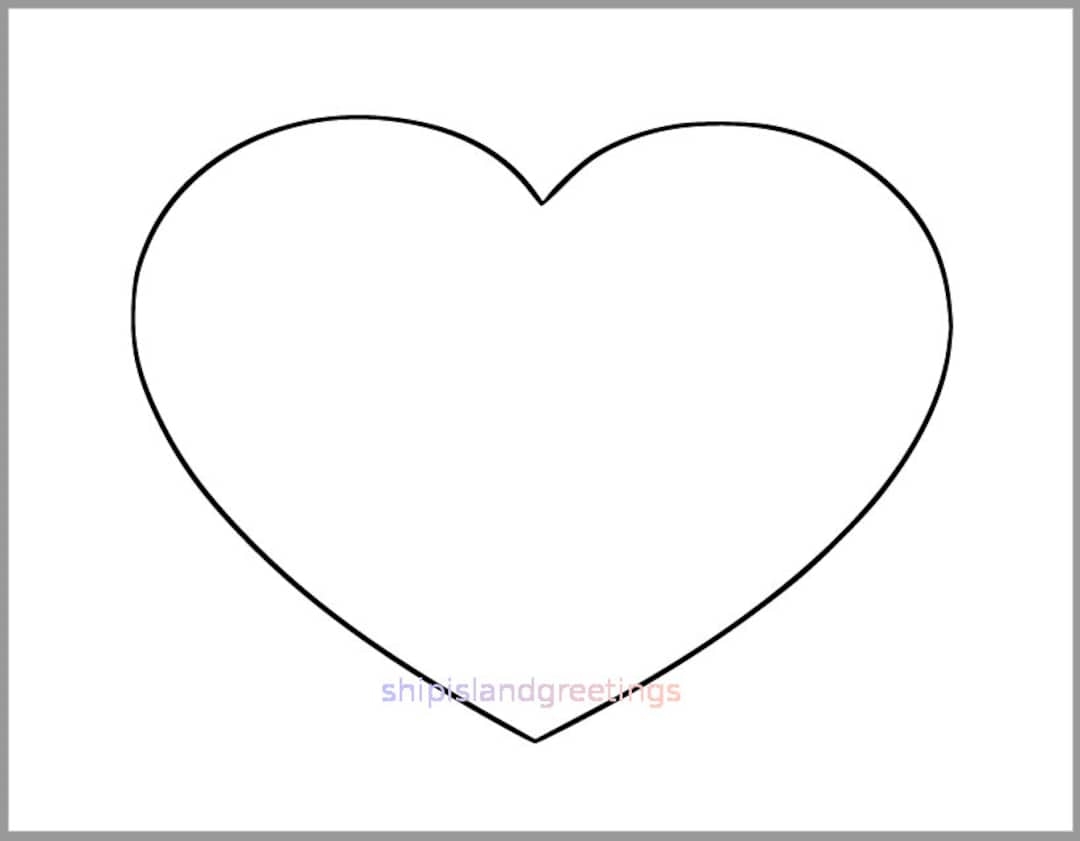 8 5 Inch Heart Printable Template extra Large Heart Cutout valentines Day diy Valentines kid Crafts classroom Valentine printable Heart Etsy