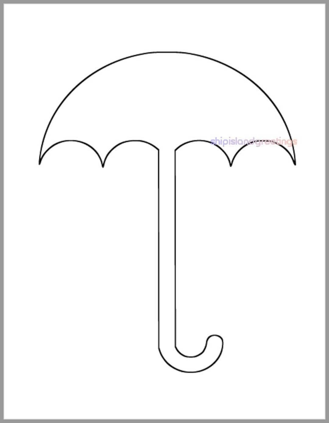 8 5 Inch Umbrella Template instant Download Cutouts umbrella Cutout baby Shower Decor weather Template classroom Decor kid Crafts color Page Etsy