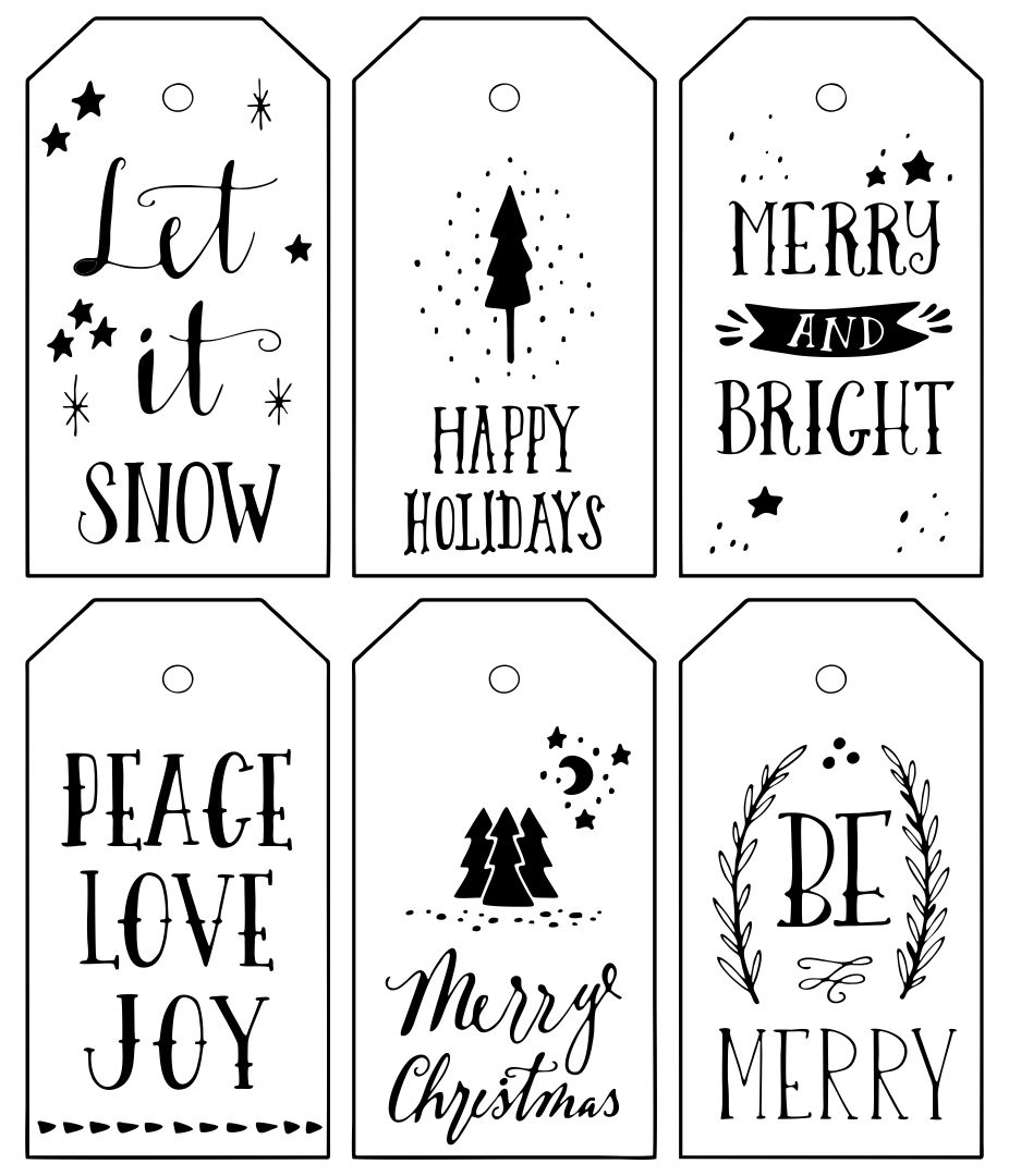 Printable Christmas Card Template Black And White