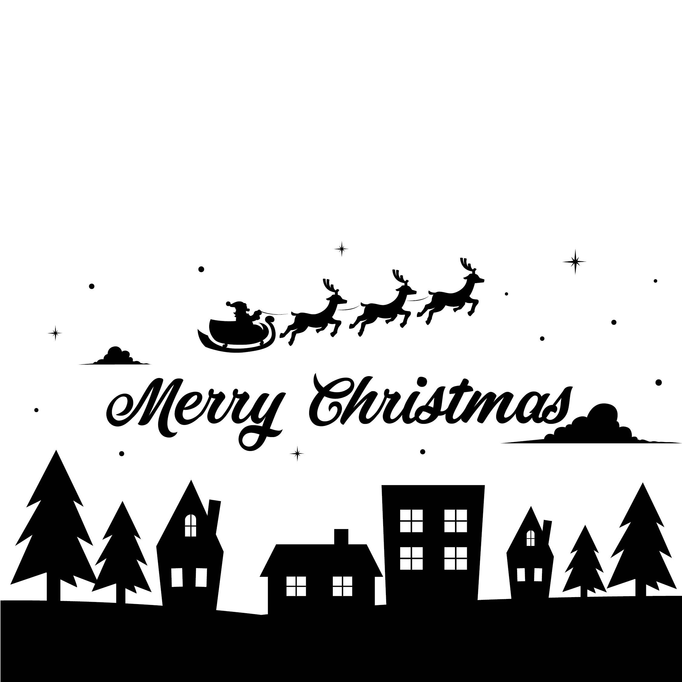 Printable Christmas Card Template Black And White