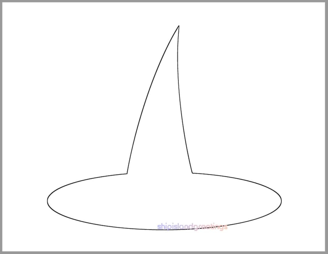 8 Inch Witch Hat Template printable Template halloween Crafts coloring Page halloween Template instant Download witch Cutout halloween Party Etsy