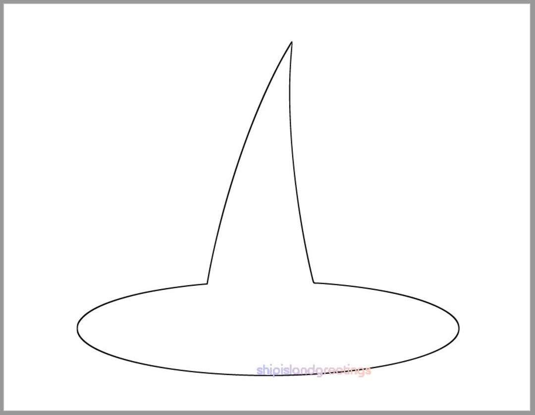 8 Inch Witch Hat Template printable Template halloween Crafts coloring Page halloween Template instant Download witch Cutout halloween Party Etsy