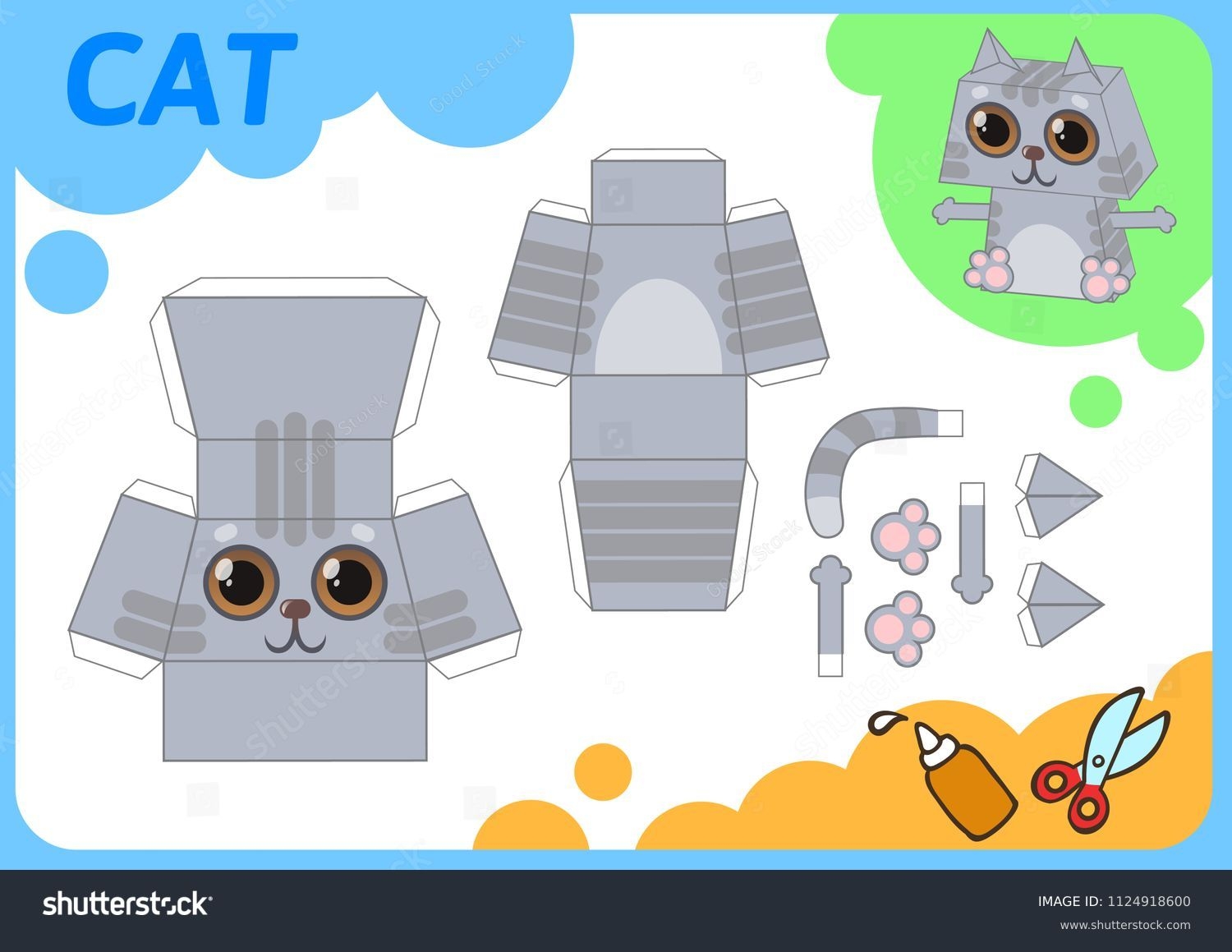 9 791 Animal Paper Craft Template Images Stock Photos 3D Objects Vectors Shutterstock