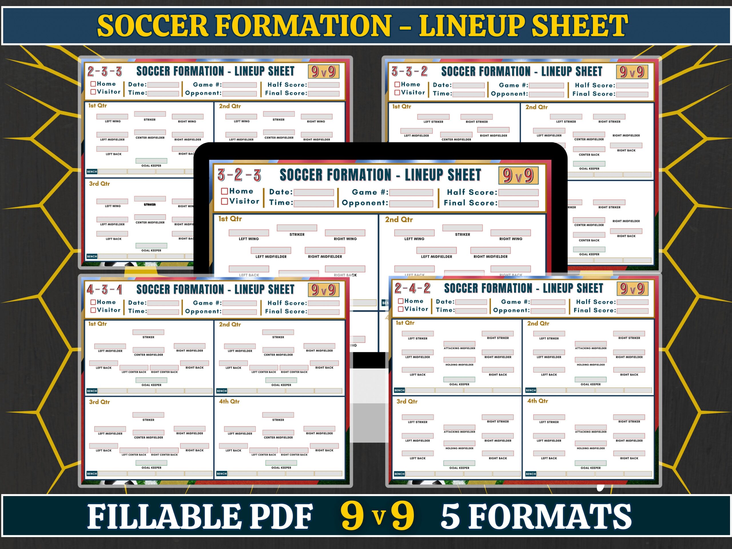 9v9 Soccer Formation Lineup Sheet Editable PDF Soccer Training Football Formation Soccer Coach Planner Youth Soccer Printable Template Etsy Hong Kong