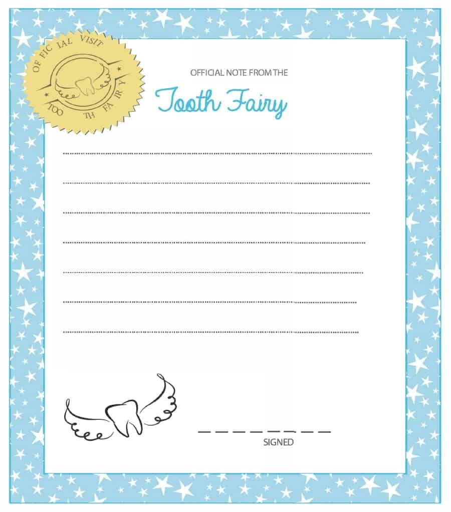 A Cute Tooth Fairy Letter Template Printable And Downloadable Tooth Fairy Letter Template Tooth Fairy Letter Tooth Fairy Certificate