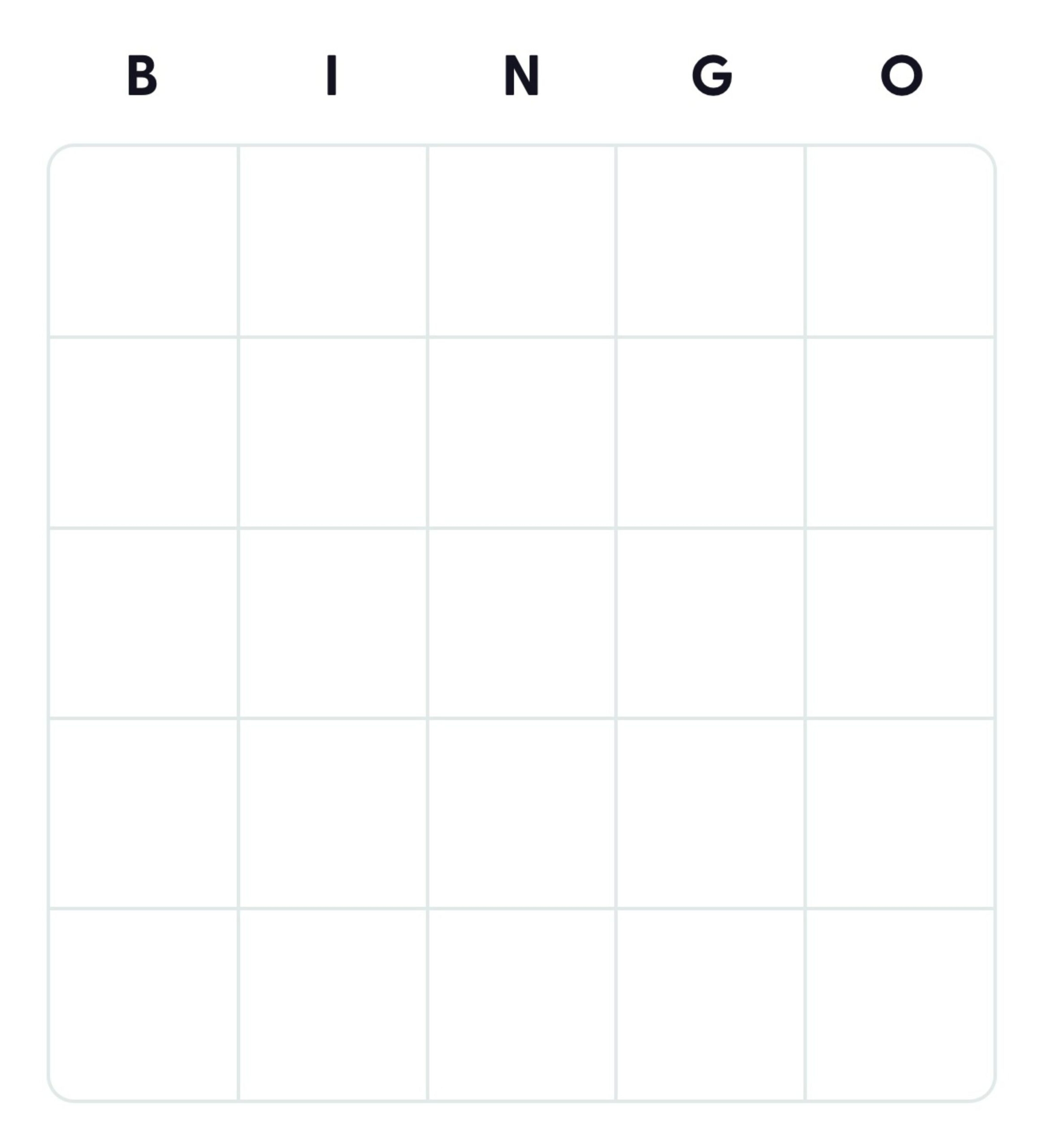 A Free Blank Bingo Card Template Bingo Card Creator