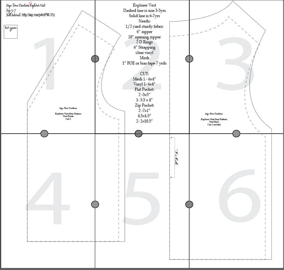 Template Printable Vest Pattern