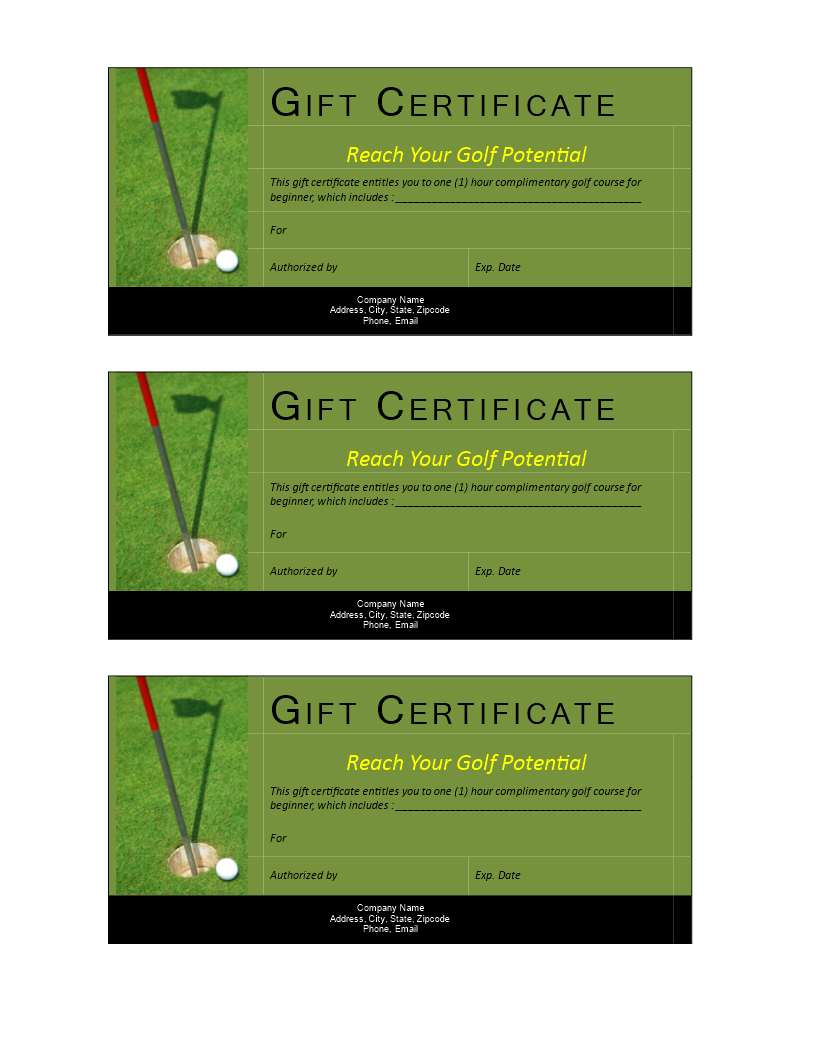 A Printable Golf Gift Voucher A Easy Gift If You Are In A Rush Or Forgotten Certificate Templates Gift Certificate Template Certificate Of Completion Template