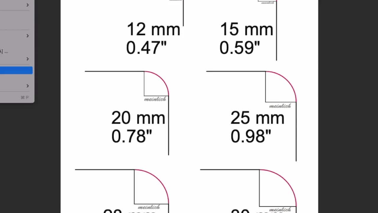 A4 Print Radius Check Gauge Rounding Corner Template PDF Measuring Corners Template Etsy