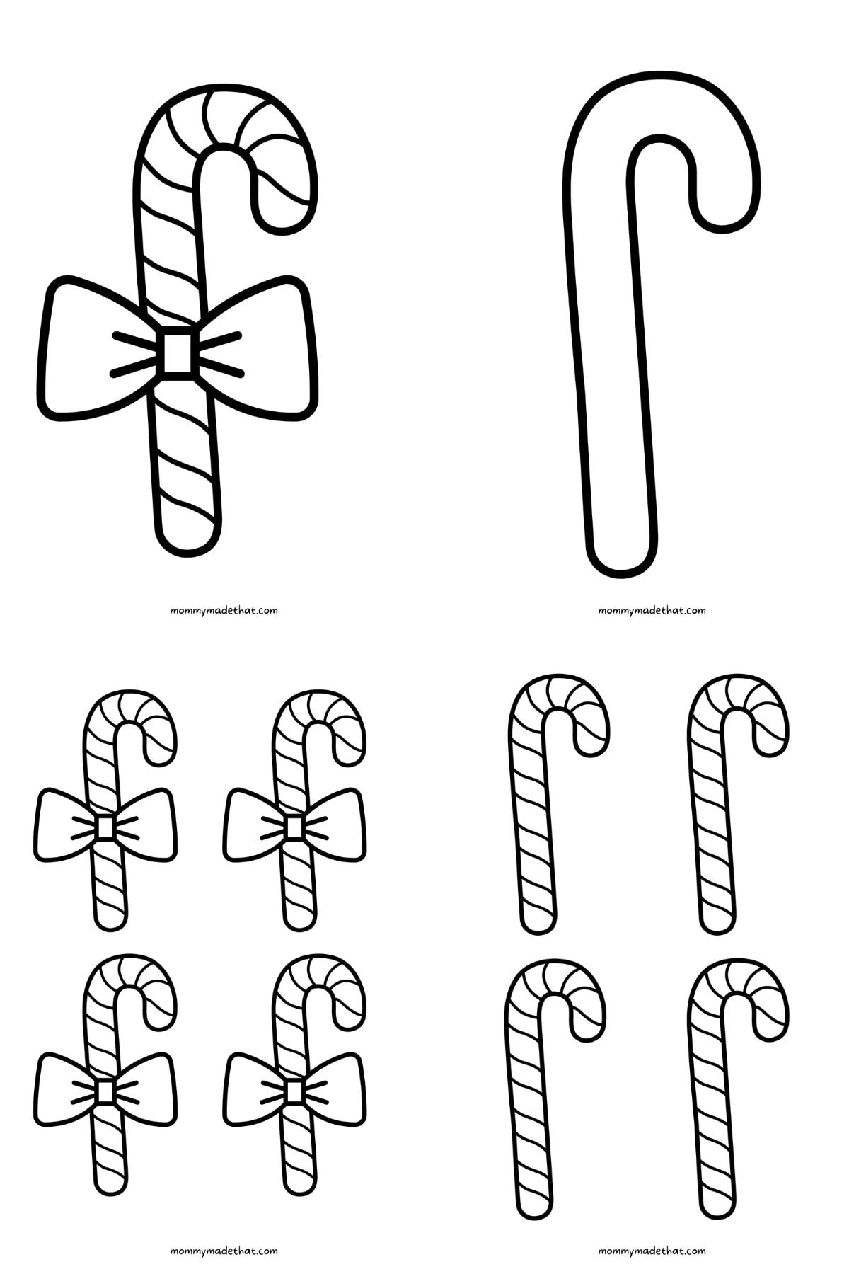 Printable Candy Cane Template