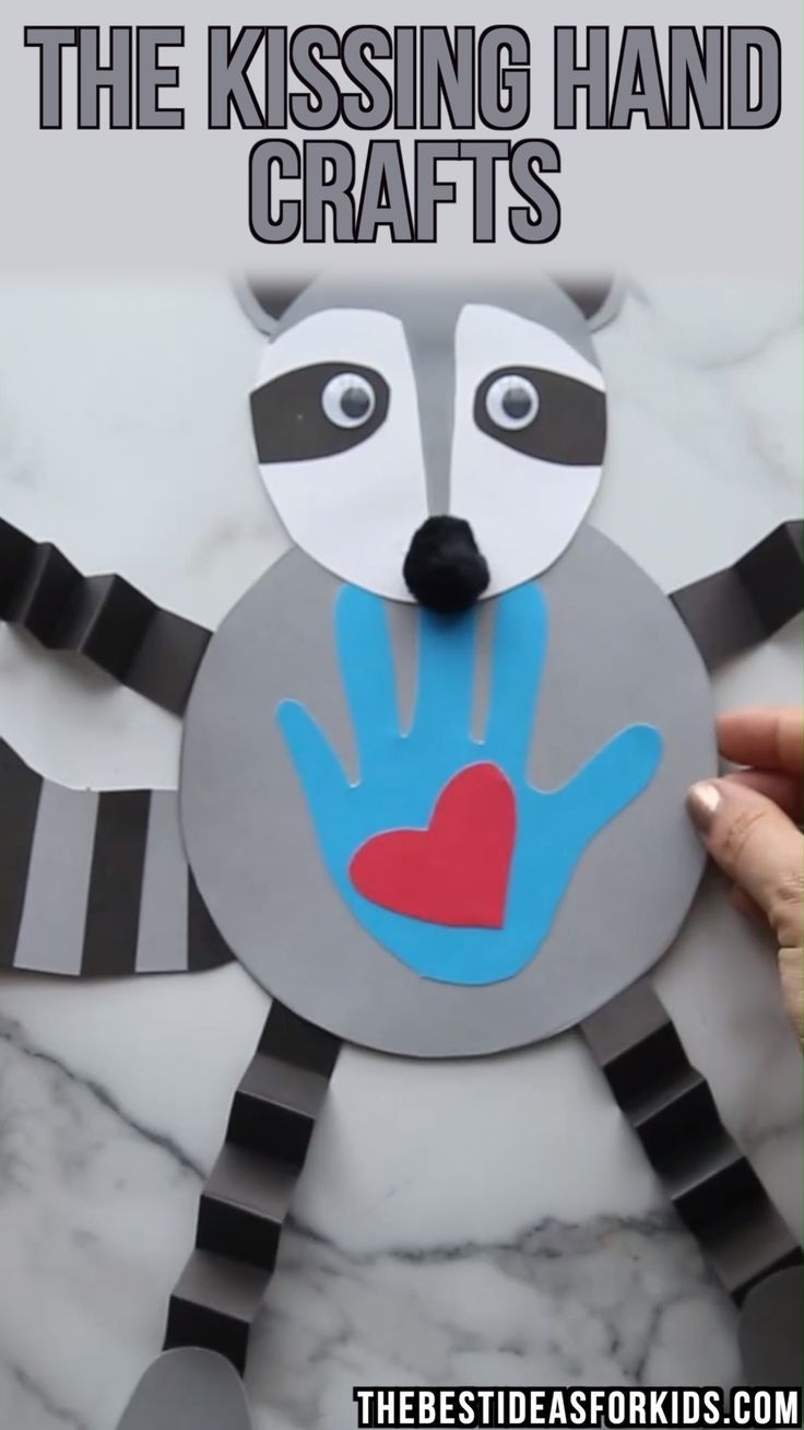 Kissing Hand Raccoon Puppet Template Free Printable