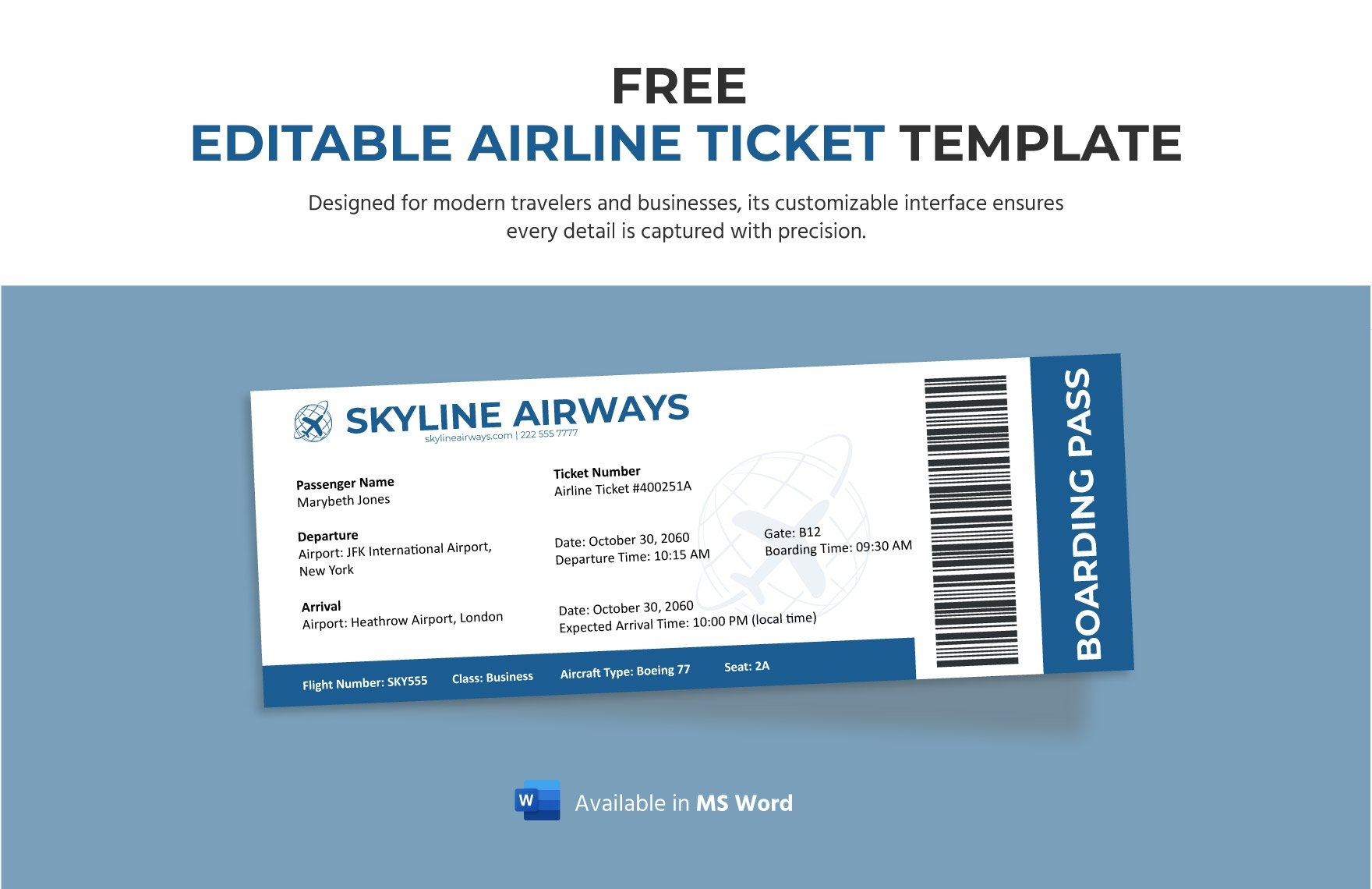 Airline Ticket Template In PDF FREE Download Template