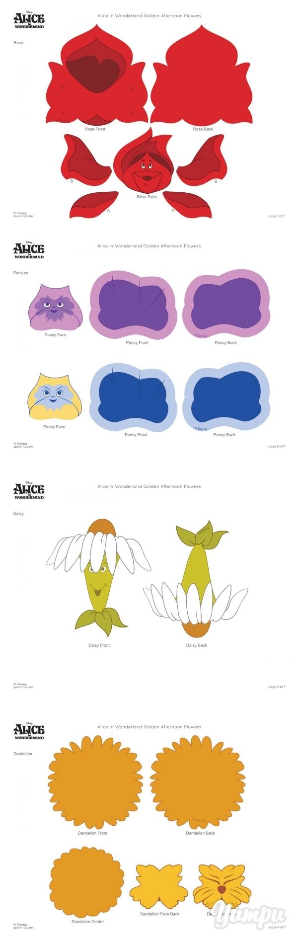 Alice In Wonderland Golden Afternoon Flowers Spoonful Alice In Wonderland Crafts Alice In Wonderland Diy Alice In Wonderland Flowers