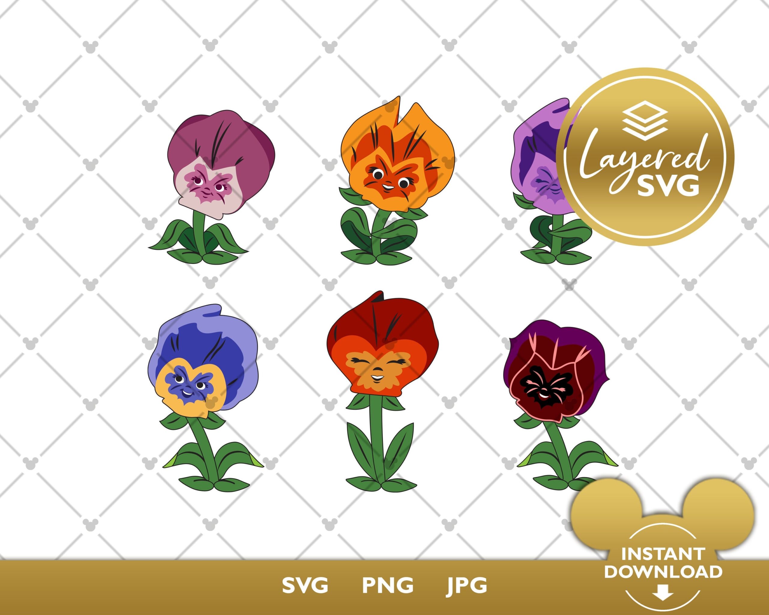 Alice In Wonderland SVG Talking Flowers Cricut And Silhouette Cutting Files Etsy
