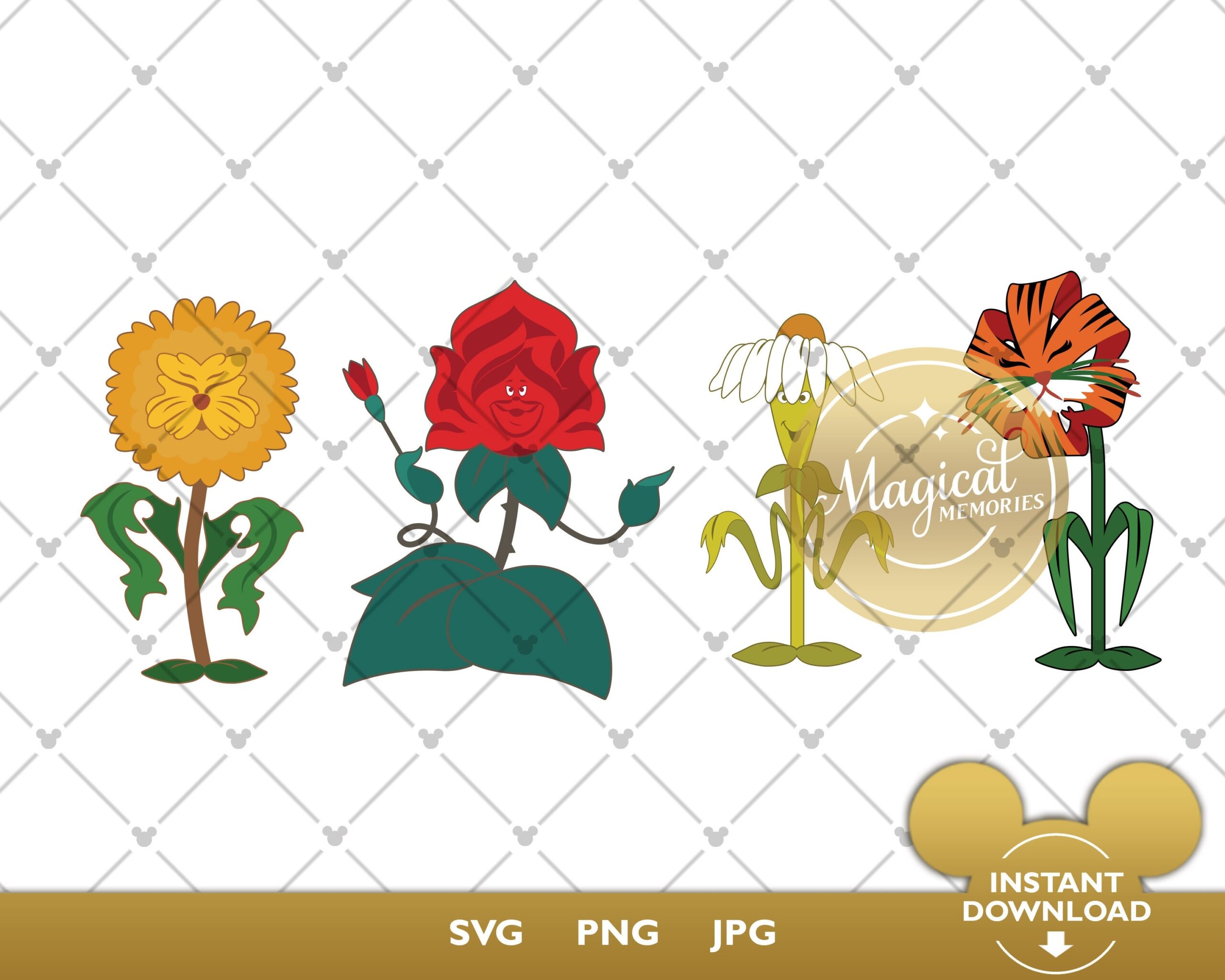 Printable Alice In Wonderland Flower Template