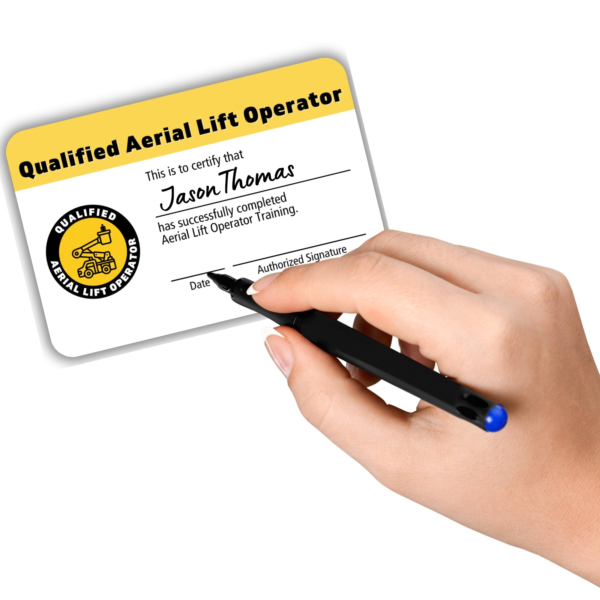 Printable Scissor Lift Certification Card Template