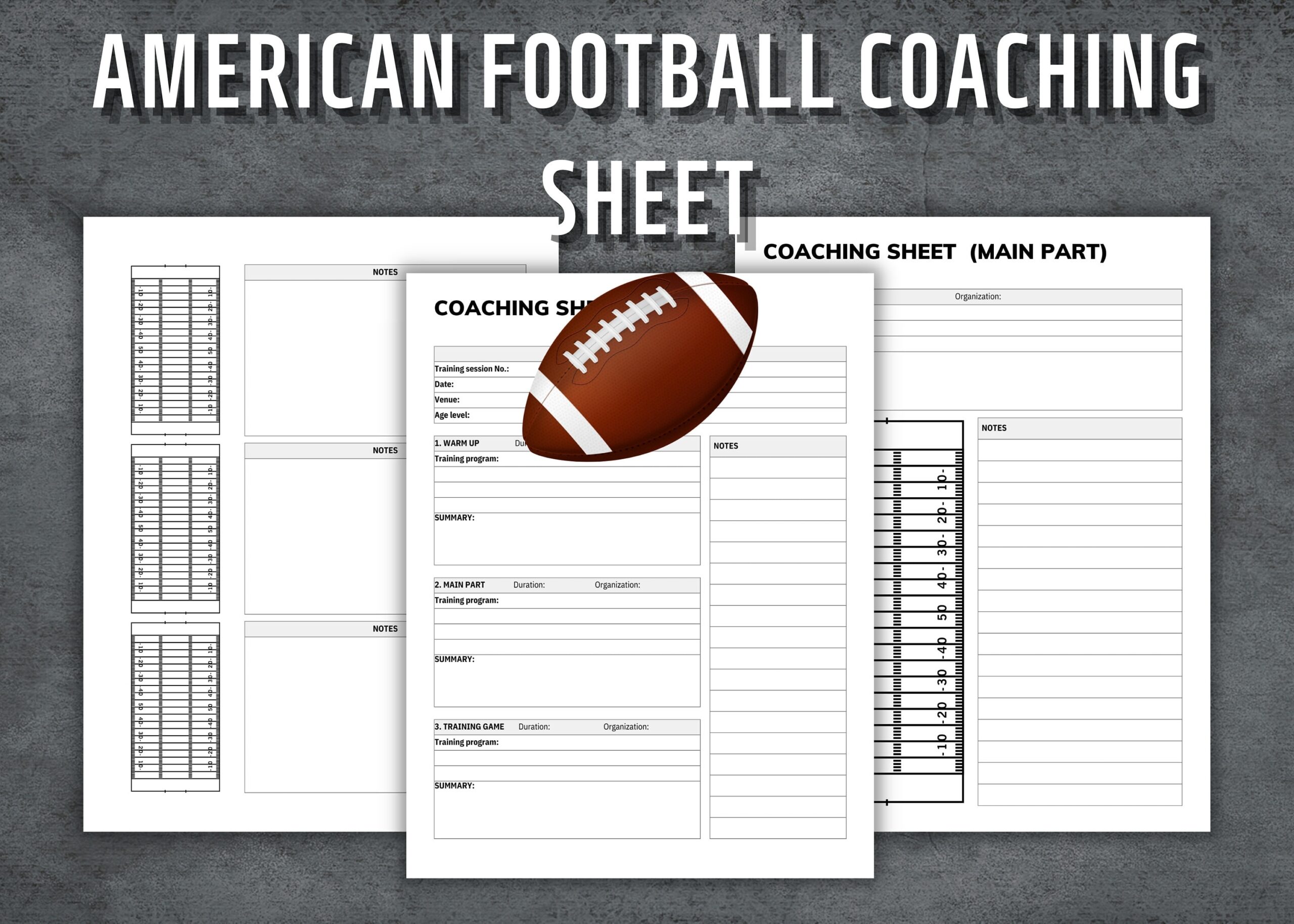 American Football Coaching Sheet Football Practice Plan Football Game Day Strategy American Football Player Evaluation Instant Download Etsy