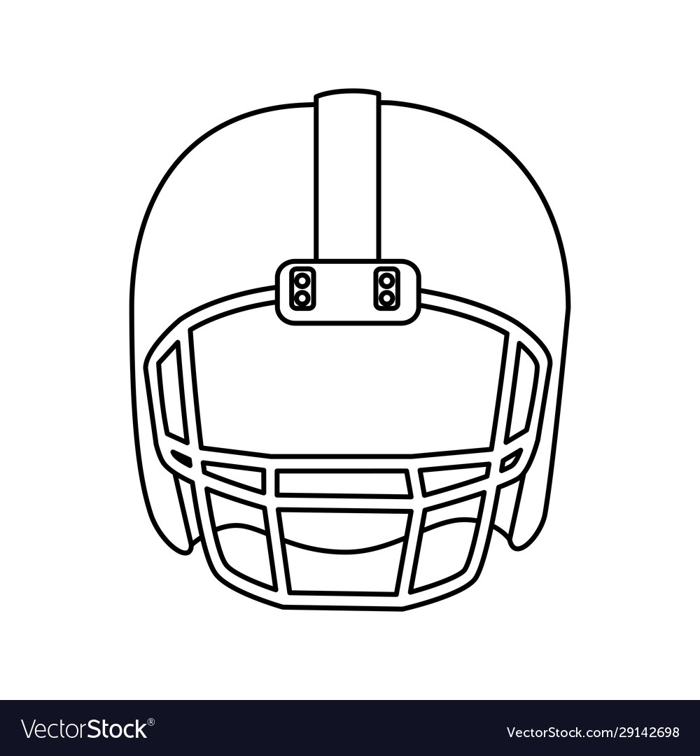 American Football Helmet Line Style Icon Vector Image