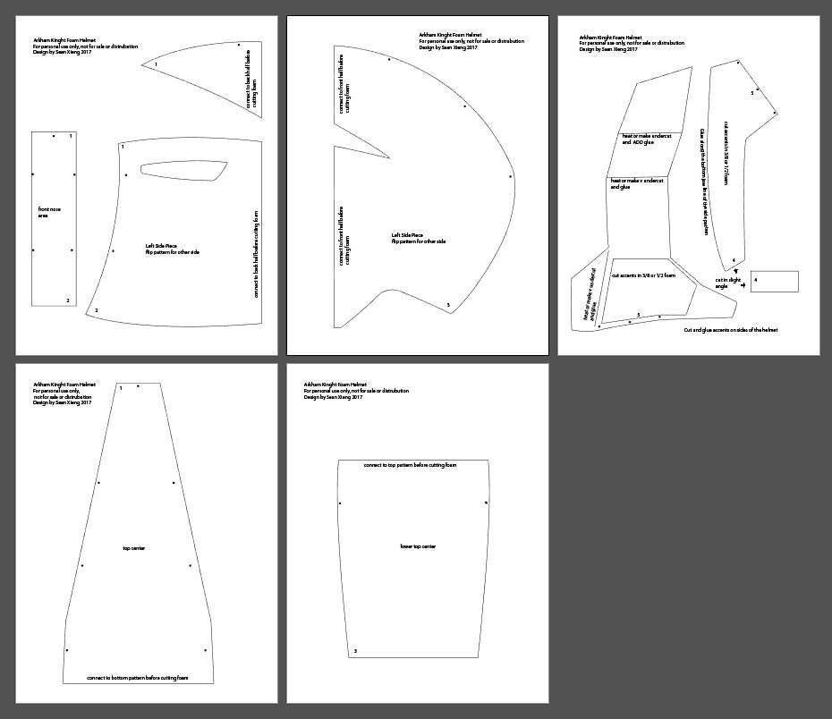 Ark ham Knight Foam Helmet Template Etsy Cosplay Template Afdrukbare