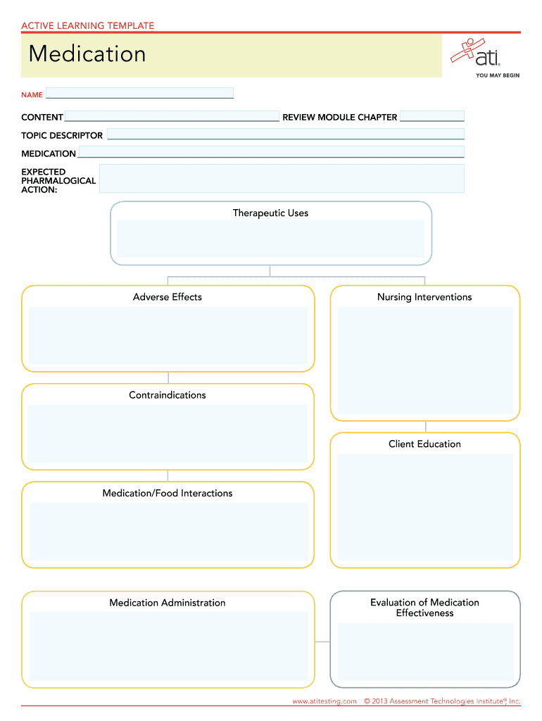 Ati Medication Template Fill Online Printable Fillable Blank PdfFiller